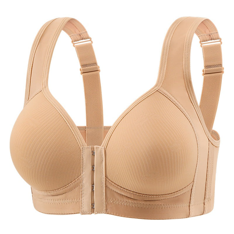Woman Plus Size Bra Front Buckle Full Cup Penuh BC Wireless Baju Dalam Wanita Thin Sponge Tanpa Besi