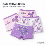 LILY Seluar Dalam Boxer Cotton Budak Perempuan 4 Helai