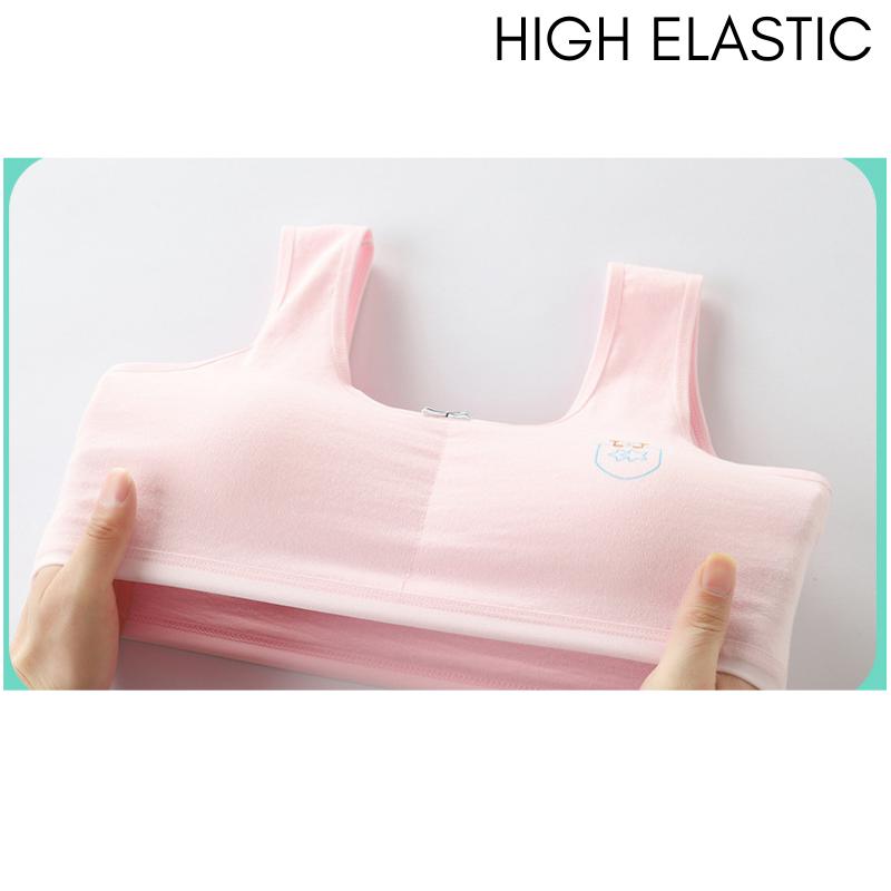 9-15 years Teenagers Bra Cotton Soft Sports Kids Girl Training Strap with Sponge Bra Teenage Wireless Bralette Student Pruberty Baju Dalam Budak Perempuan