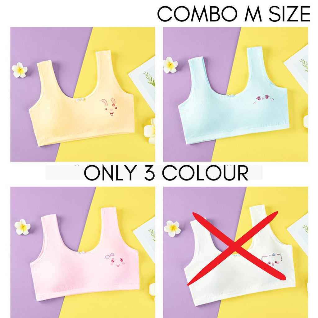 9-15 years Teenagers Bra Cotton Soft Sports Kids Girl Training Strap with Sponge Bra Teenage Wireless Bralette Student Pruberty Baju Dalam Budak Perempuan