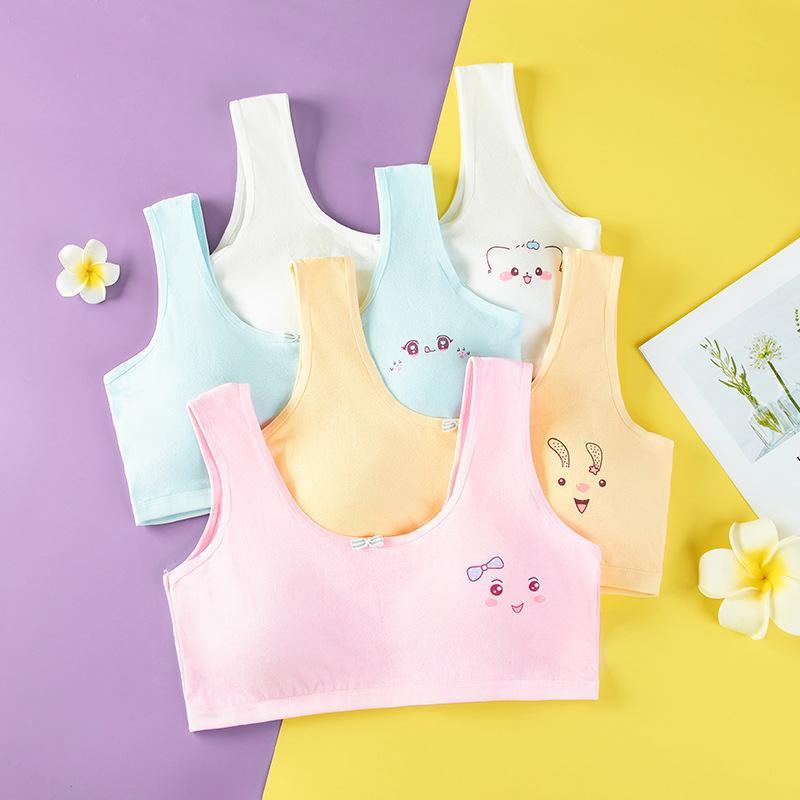DALAMI LUMI Kids Training Bra 4pcs Cotton Soft Wireless Bralette