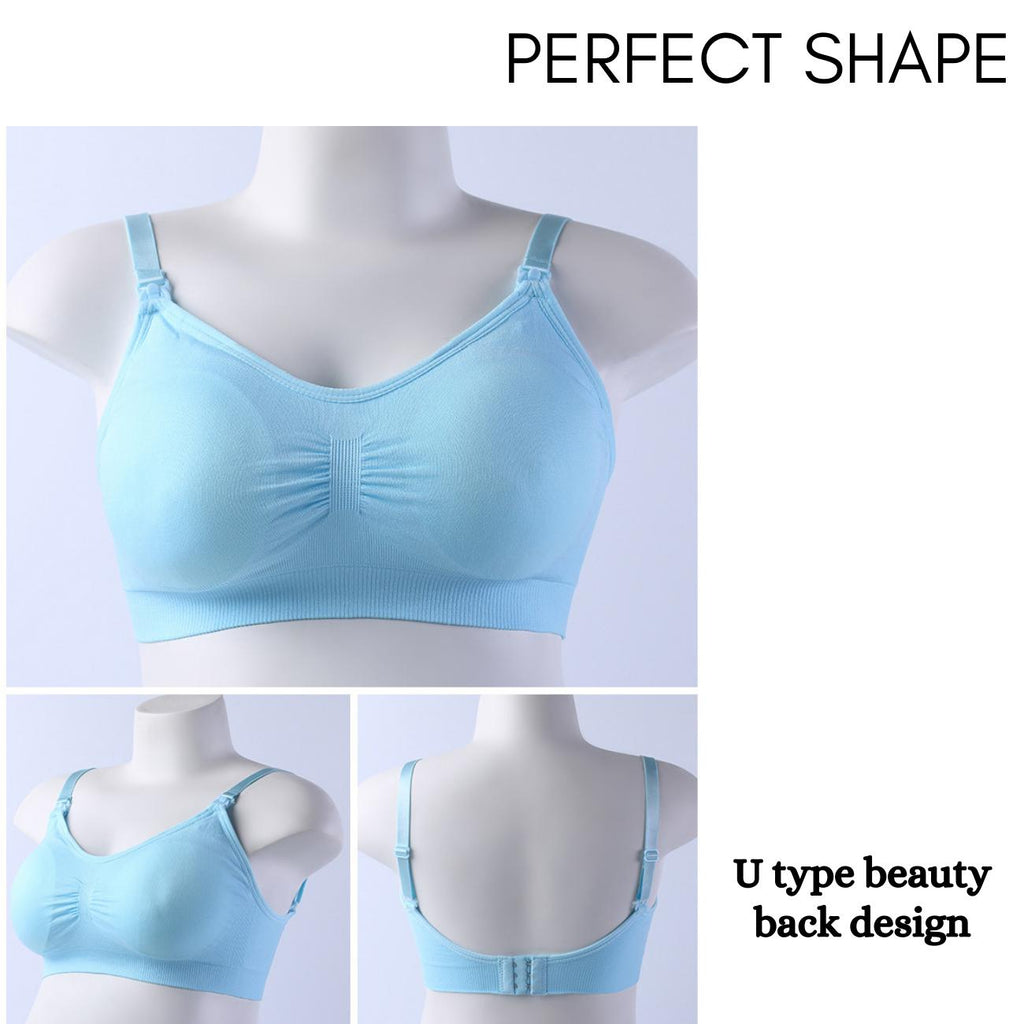 S-4XL Mommy Nursing Bra Maternity Breastfeeding Bra Baby Feeding Pregnant Women Breathable Seamless Brad With Detachable Sponge Pad Hook Design Underwear