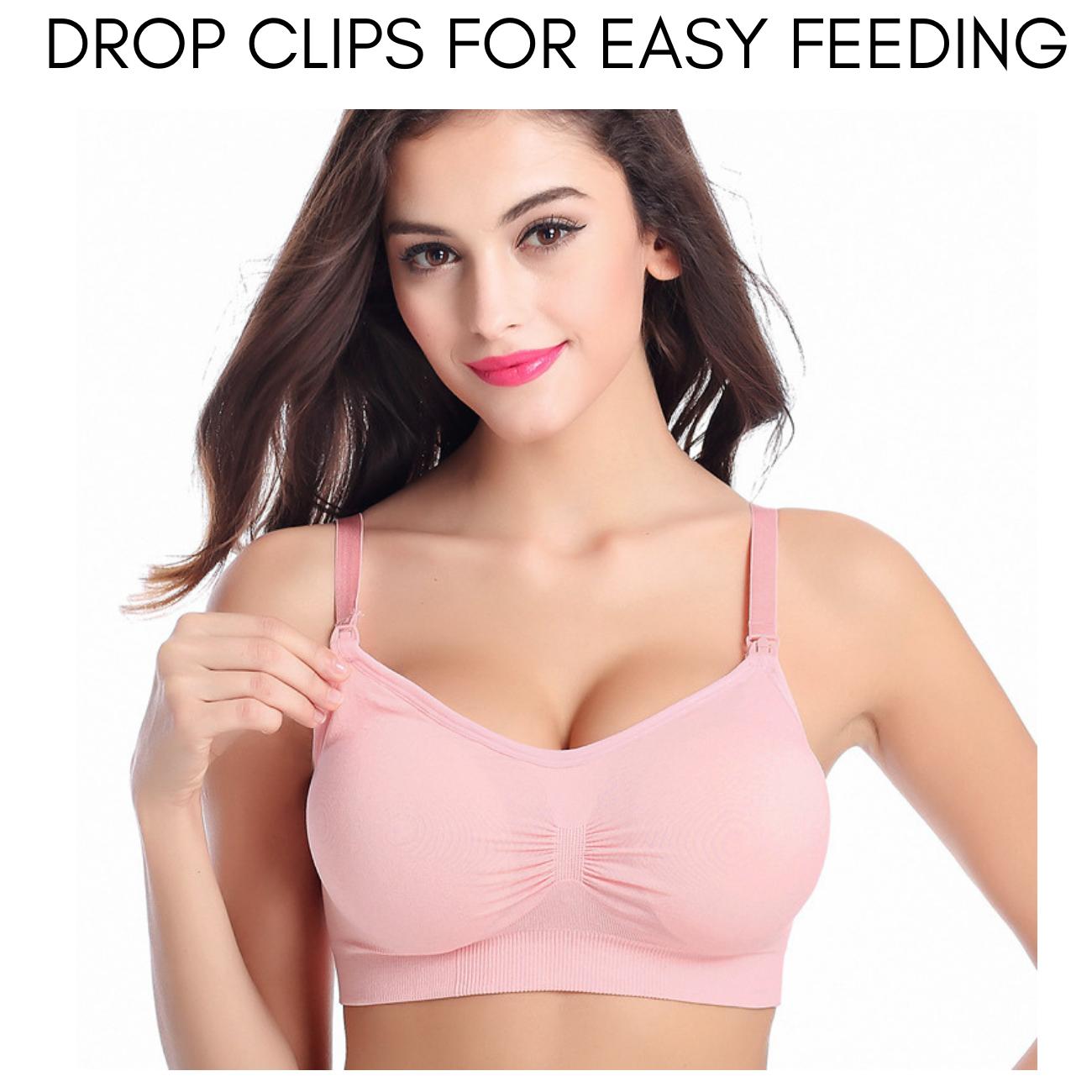 S-4XL Mommy Nursing Bra Maternity Breastfeeding Bra Baby Feeding Pregnant Women Breathable Seamless Brad With Detachable Sponge Pad Hook Design Underwear