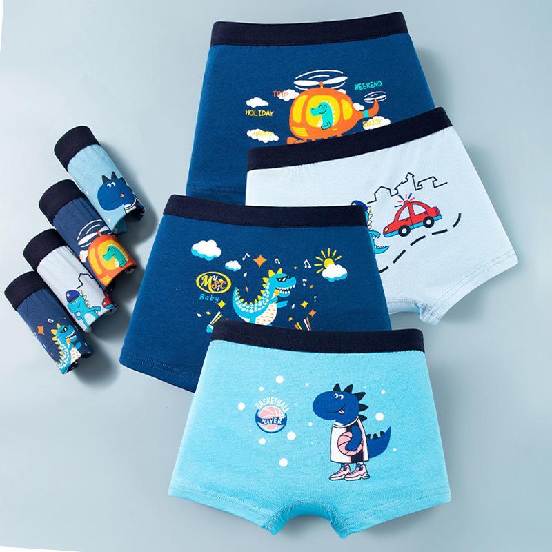 2-12yrs 4pcs Kids Boxer Cotton Boy Seluar Dalam Budak Lelaki Kids Underwear Premium Quality Children Briefs Panties Underpants