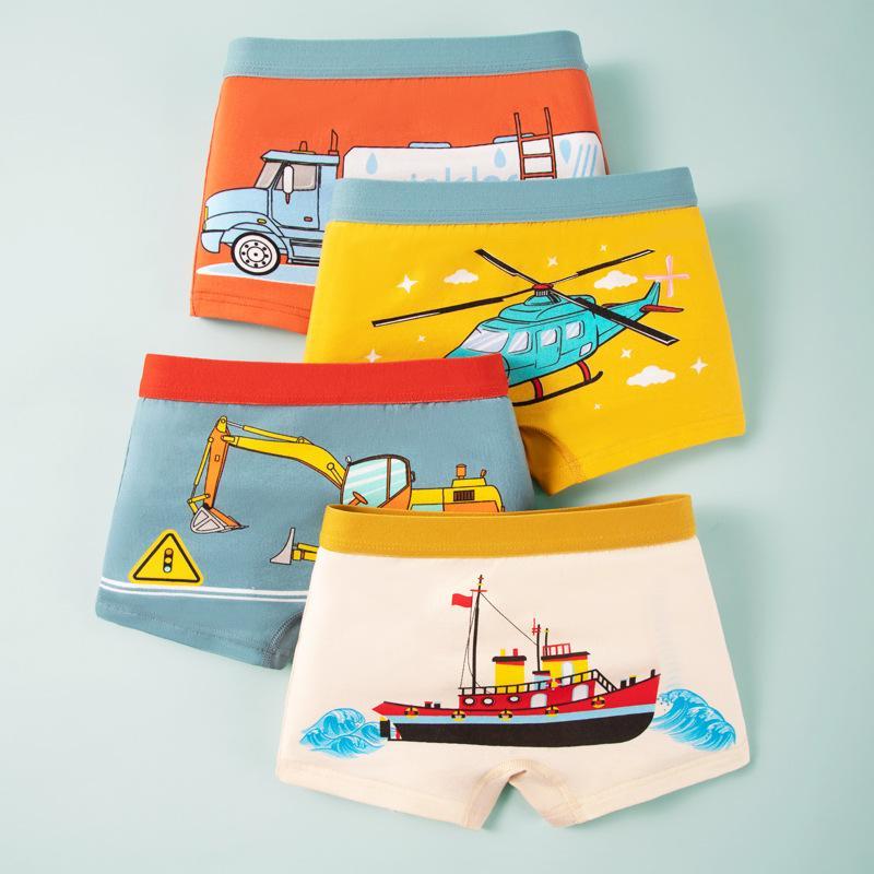 2-12yrs 4pcs Kids Boxer Cotton Boy Seluar Dalam Budak Lelaki Kids Underwear Premium Quality Children Briefs Panties Underpants