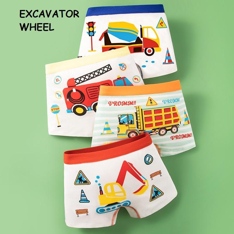 2-12yrs 4pcs Kids Boxer Cotton Boy Seluar Dalam Budak Lelaki Kids Underwear Premium Quality Children Briefs Panties Underpants