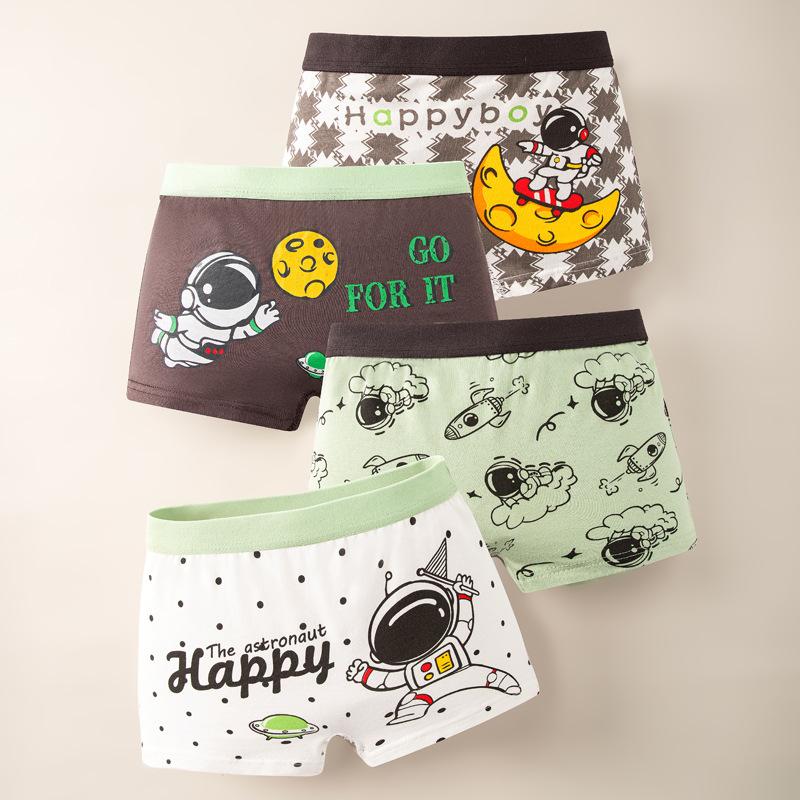 2-12yrs 4pcs Kids Boxer Cotton Boy Seluar Dalam Budak Lelaki Kids Underwear Premium Quality Children Briefs Panties Underpants
