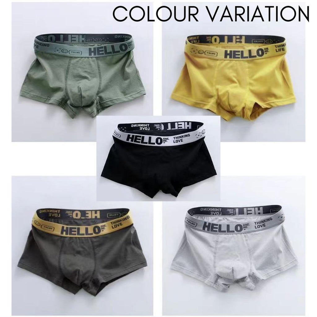 5pcs 40-100kg Men's Boxer Seluar Dalam Sukan Lelaki Man Underwear Comfortable Soft Cotton Panties Seluar Pendek Persegi Belia Teen Underpants Oversize Seluar Dalam Viral Menswear Stretchable Boxers/Tr
