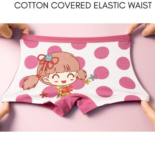 4pcs Kids panties Boxer girl Spender budak perempuan Baby girl underwear Cotton Soft Children Underpants Cartoon Breathable Briefs
