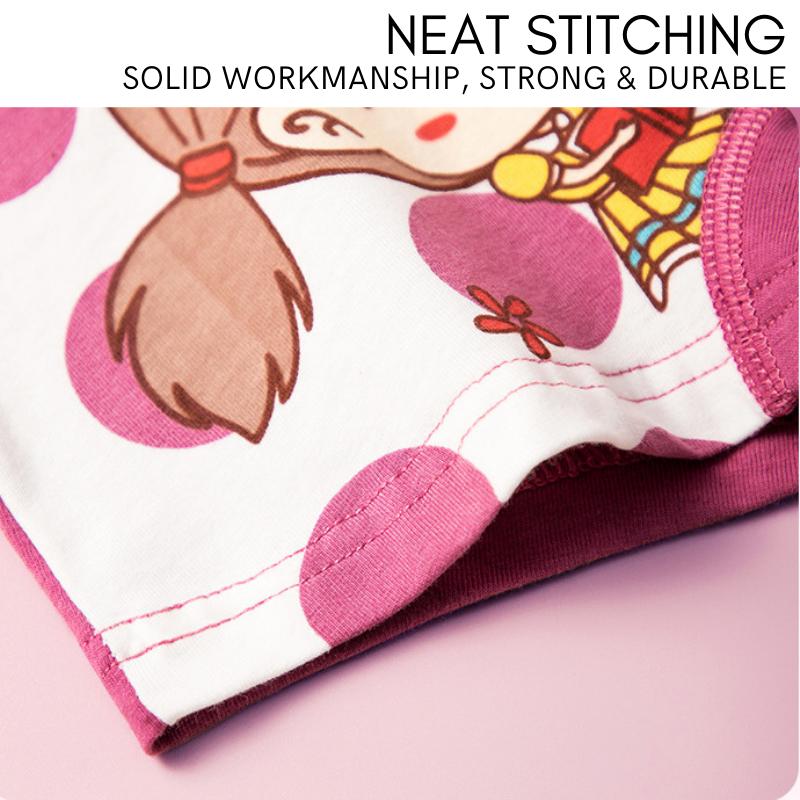 4pcs Kids panties Boxer girl Spender budak perempuan Baby girl underwear Cotton Soft Children Underpants Cartoon Breathable Briefs