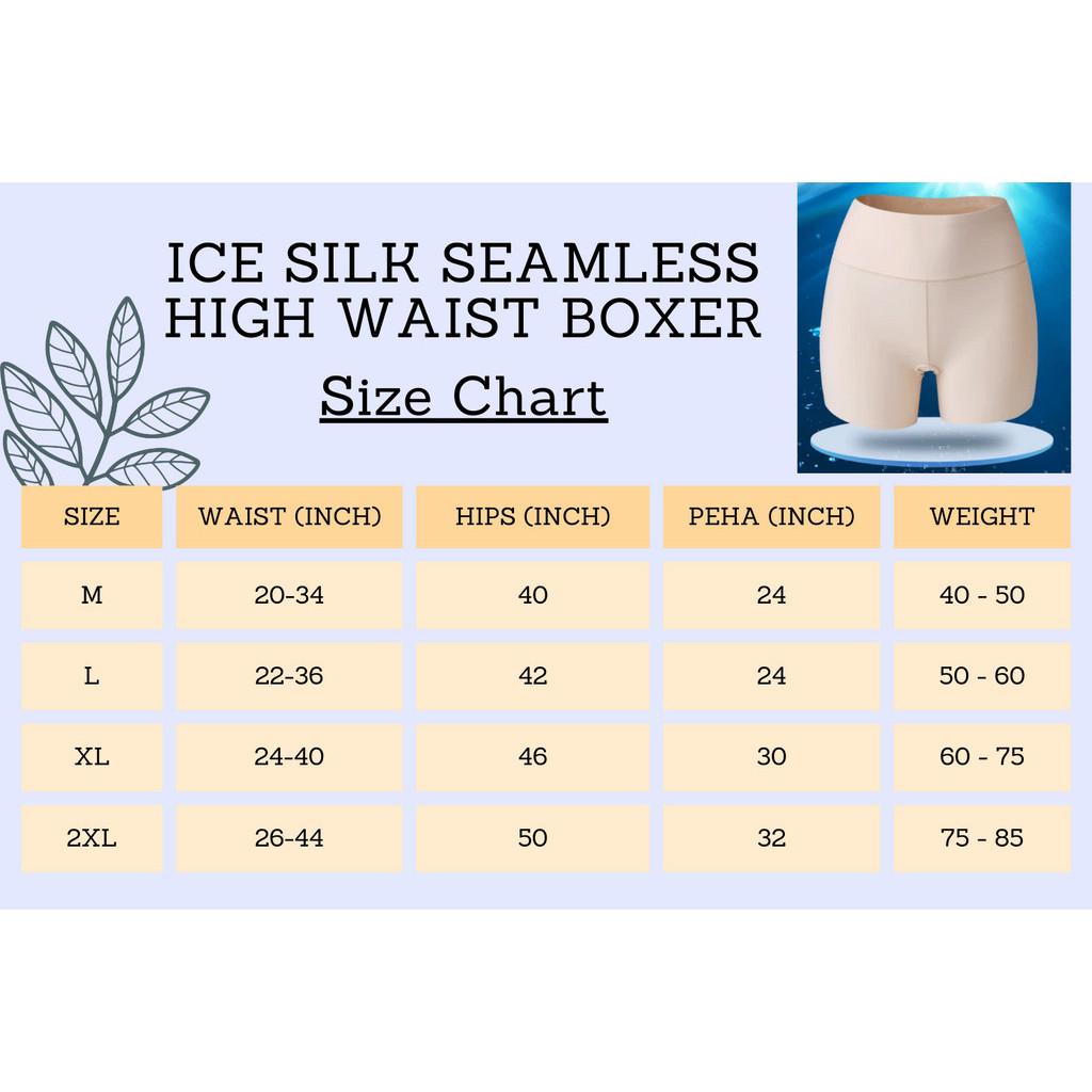 High Waist Ice Silk Seamless Boxer Short Leggings Women Inner Safety Pants Girl boxer underwear inner wear anti-glare Fabric Soft