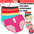 5pcs 55-130kg Mid Waist Cotton Spandex Women Underwear Plus size panties Seluar Dalam Wanita Polyester Floral Striped Polka Dot Cute Fabric