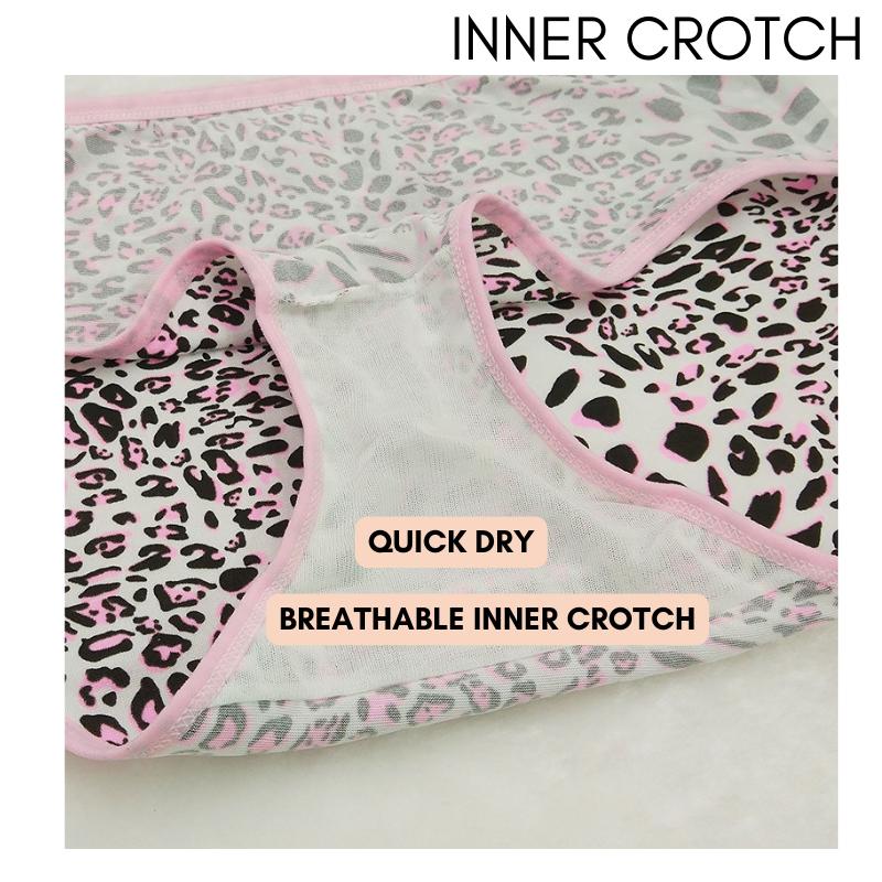 5pcs 55-130kg Mid Waist Cotton Spandex Women Underwear Plus size panties Seluar Dalam Wanita Polyester Floral Striped Polka Dot Cute Fabric
