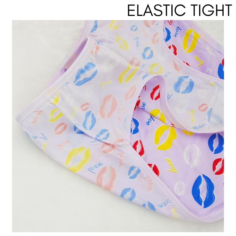 5pcs 55-130kg Mid Waist Cotton Spandex Women Underwear Plus size panties Seluar Dalam Wanita Polyester Floral Striped Polka Dot Cute Fabric