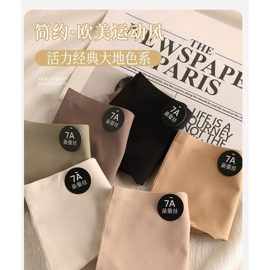 5pcs Seluar Dalam Wanita Ice Silk Tanpa Jahitan Mid Waist Seamless Panties Breathable Anti Bakteria Lembut Selesa