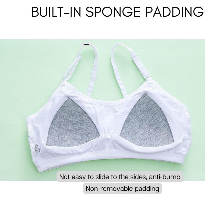 Baju Dalam Budak Perempuan Teenage Teen Kids Girl Cotton Non-wired Bra Remaja Puberty Training Singlet Student Sponge