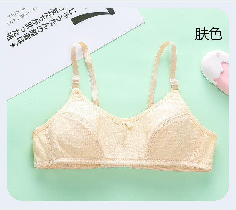 9-15yrs Teen Bra Teenage Girls Training Sport Baju Dalam Budak Perempuan Student Adjustable Strap Two Hook Soft Cotton