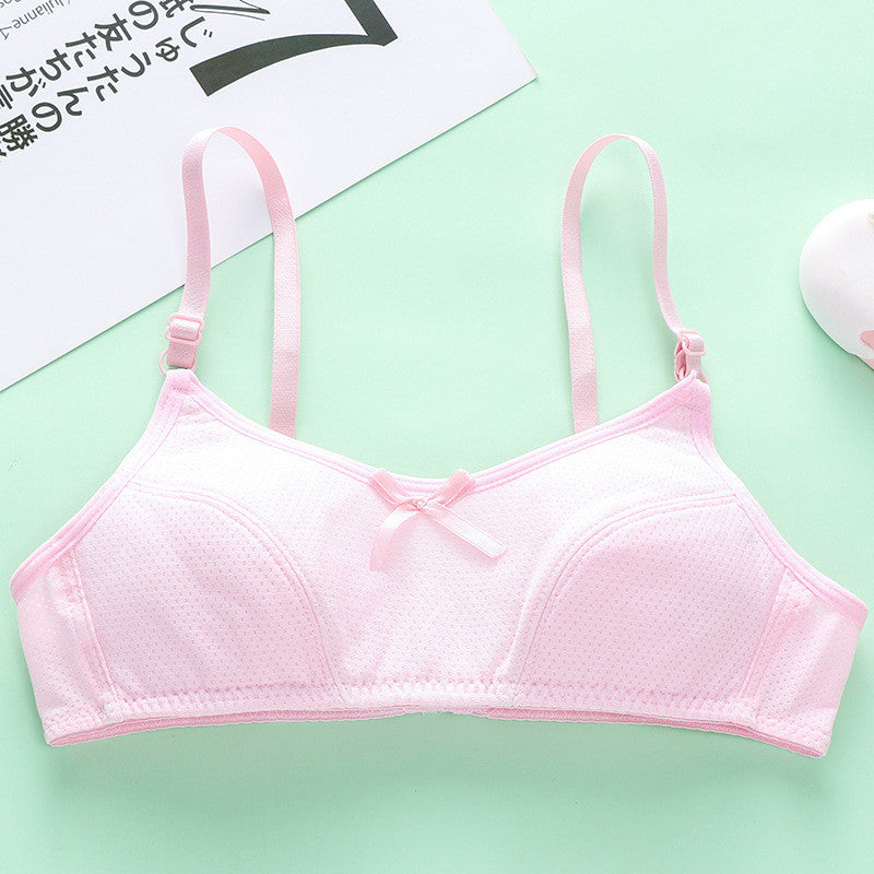 9-15yrs Teen Bra Teenage Girls Training Sport Baju Dalam Budak Perempuan Student Adjustable Strap Two Hook Soft Cotton