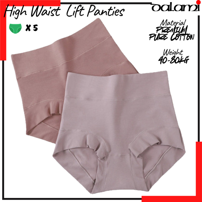 Spender Perempuan High Waist | Seluar Dalam Wanita 100% Cotton Premium Lembut Selesa Anti Gulung Longgar