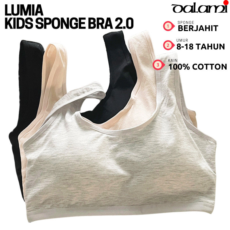 Training Bra Remaja Cotton Breathable | Bra Budak Perempuan Tanpa Dawai Padded Teen Bra Comfortable Innerwear Sekolah