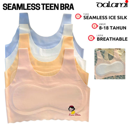 Training Seamless Ice Silk Bra Remaja Breathable  | Bra Budak Perempuan Tanpa Dawai Teen Bra Comfort Innerwear Sekolah