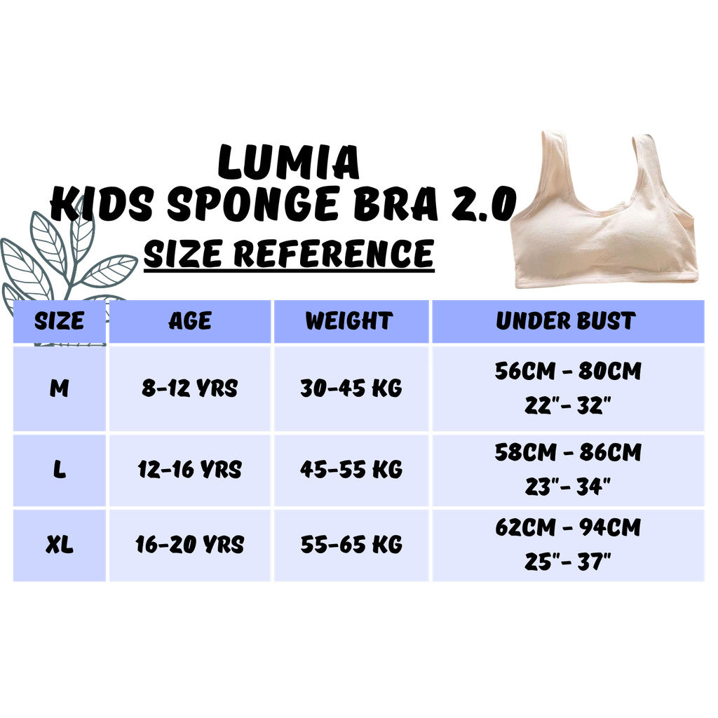 Training Bra Remaja Cotton Breathable | Bra Budak Perempuan Tanpa Dawai Padded Teen Bra Comfortable Innerwear Sekolah