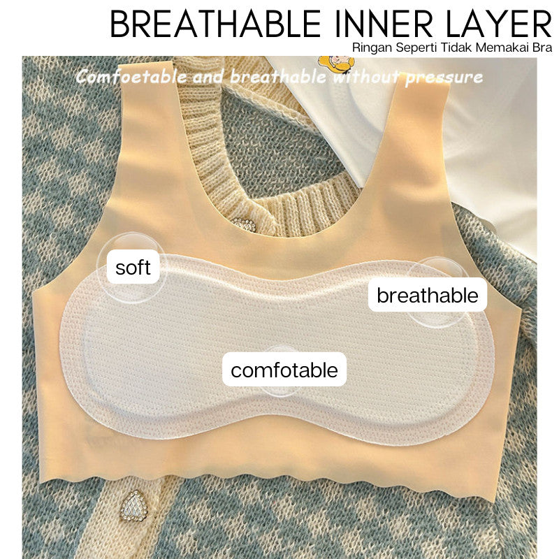 Training Seamless Ice Silk Bra Remaja Breathable  | Bra Budak Perempuan Tanpa Dawai Teen Bra Comfort Innerwear Sekolah