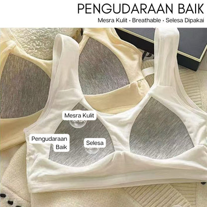 Training Bra Remaja Cotton Breathable | Bra Budak Perempuan Tanpa Dawai Padded Teen Bra Comfortable Innerwear Sekolah