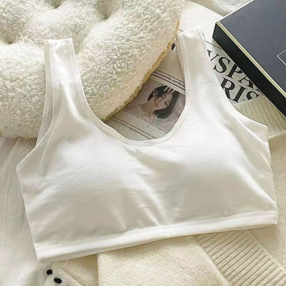 Training Bra Remaja Cotton Breathable | Bra Budak Perempuan Tanpa Dawai Padded Teen Bra Comfortable Innerwear Sekolah