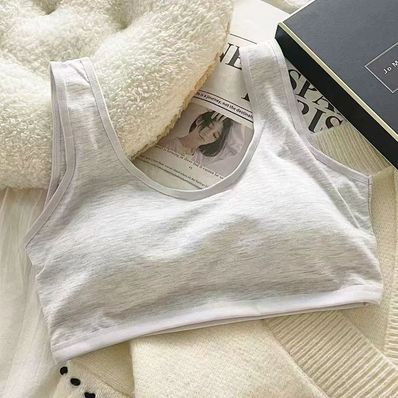 Training Bra Remaja Cotton Breathable | Bra Budak Perempuan Tanpa Dawai Padded Teen Bra Comfortable Innerwear Sekolah