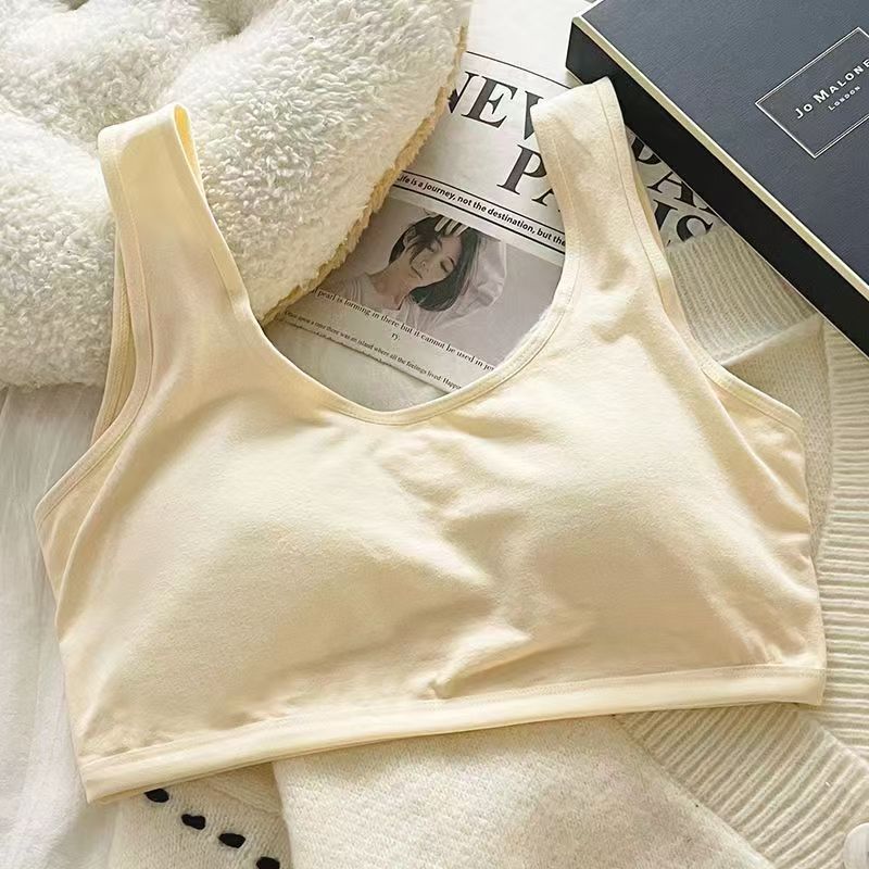 Training Bra Remaja Cotton Breathable | Bra Budak Perempuan Tanpa Dawai Padded Teen Bra Comfortable Innerwear Sekolah