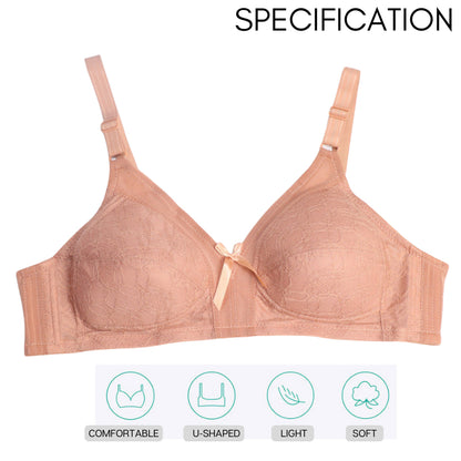 Wireless Bra Cup BC Thin Sponge Padding Baju Dalam Wanita Bra Tutup Penuh Full Cover Tanpa Dawai 3 Hook Plus Size Span