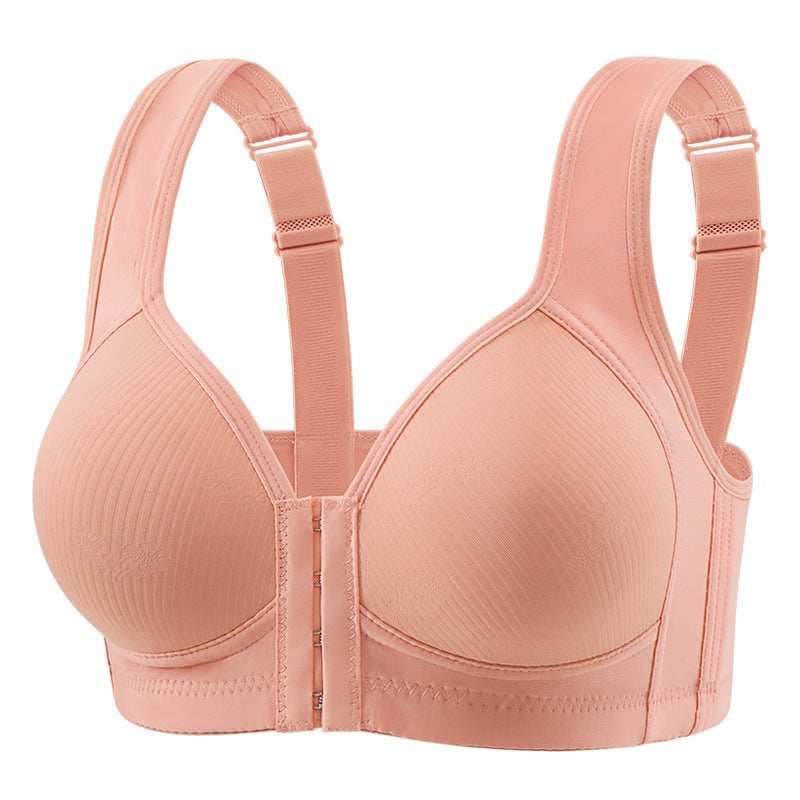 Woman Plus Size Bra Front Buckle Full Cup Penuh BC Wireless Baju Dalam Wanita Thin Sponge Tanpa Besi