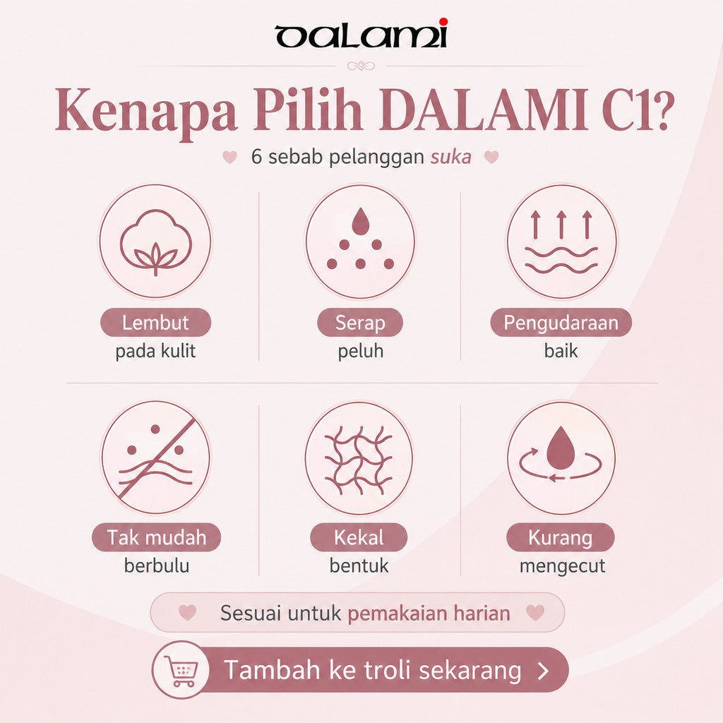 [DALAMI] ELORA Bra Tanpa Dawai Wanita C Cup Full Cup Lace Supportive Bra Harian Selesa Saiz 38/85C - 44/100C