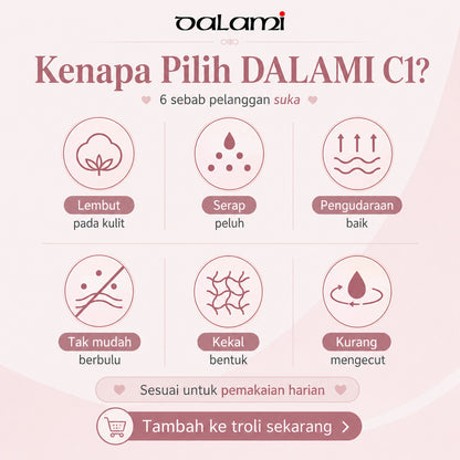 [DALAMI] ELORA Bra Tanpa Dawai Wanita C Cup Full Cup Lace Supportive Bra Harian Selesa Saiz 38/85C - 44/100C