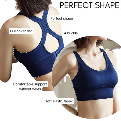 Sport Bra Anti Goyang Wireless Shockproof Bra Remaja Wanita Running Yoga Fitness Span Tebal Selesa Plus Size Murah