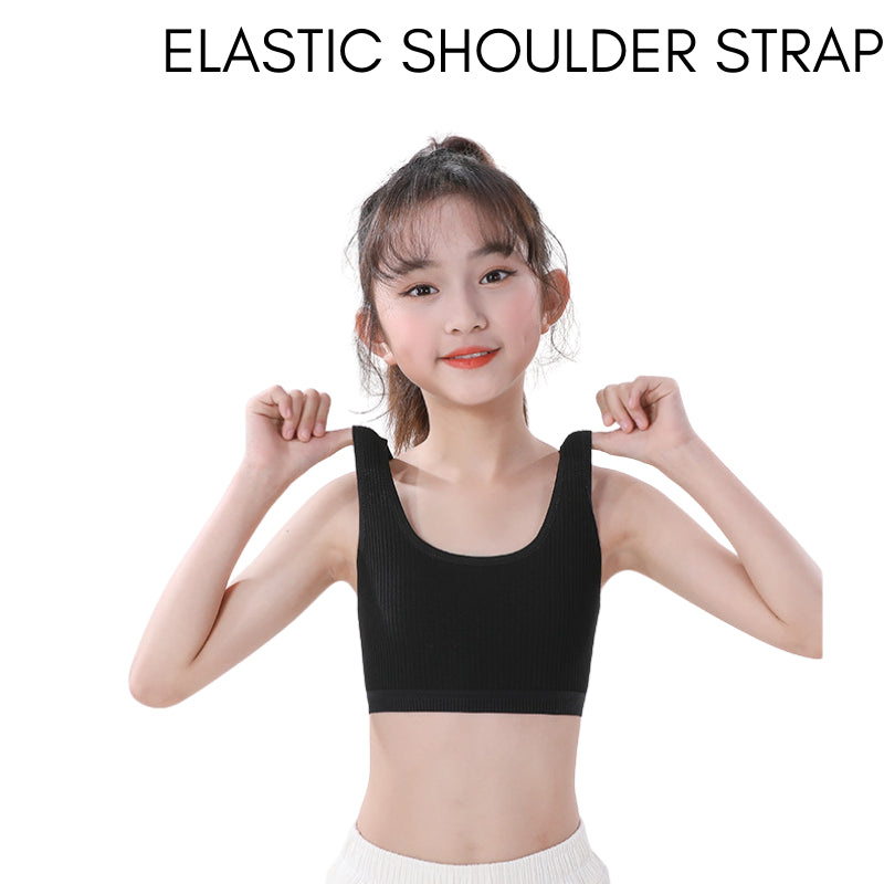 Training Bra Cotton Stretchable Remaja 8-16Y Girl Teen Short Singlet  Latihan Kanak-Kanak Double Layer Anti See-Through