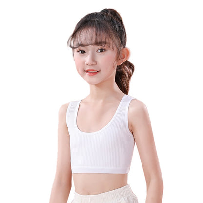 Training Bra Cotton Stretchable Remaja 8-16Y Girl Teen Short Singlet  Latihan Kanak-Kanak Double Layer Anti See-Through