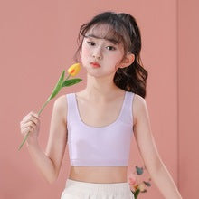 Training Bra Cotton Stretchable Remaja 8-16Y Girl Teen Short Singlet  Latihan Kanak-Kanak Double Layer Anti See-Through