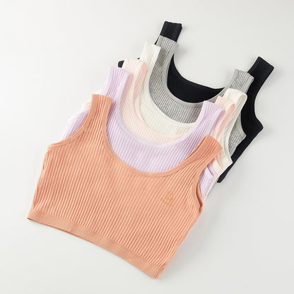 Training Bra Cotton Stretchable Remaja 8-16Y Girl Teen Short Singlet  Latihan Kanak-Kanak Double Layer Anti See-Through