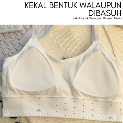 Training Bra Remaja Perempuan Cotton Lembut Tanpa Dawai Breathable Adjustable Strap Teen Innerwear