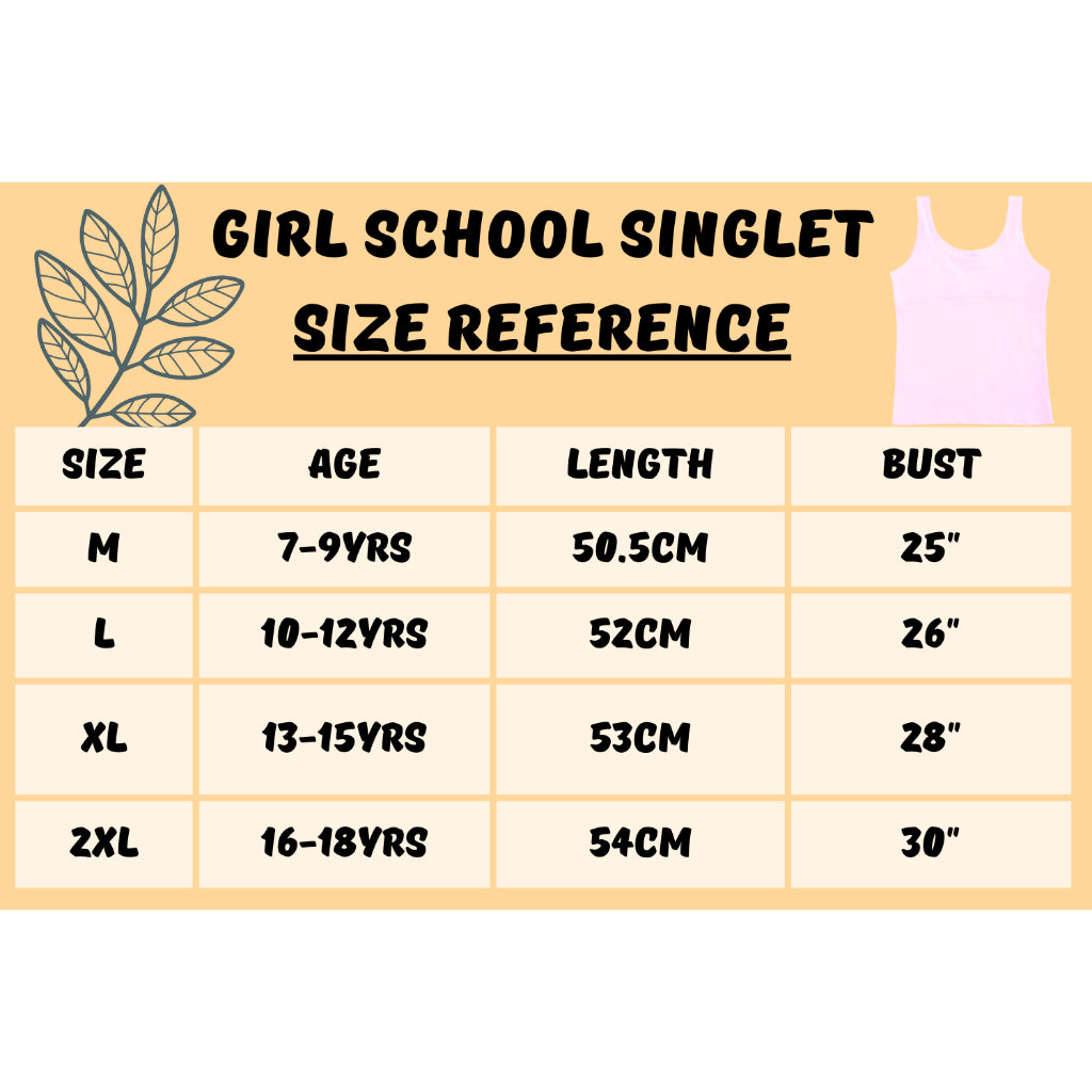 Girls Padded Cotton Singlet 7–18Y