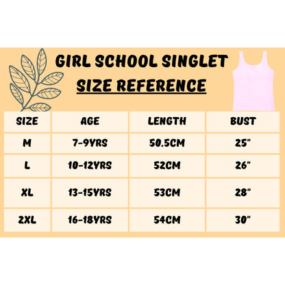 Singlet Cotton Budak Perempuan Pakaian Dalam Anti Bump Untuk Sekolah