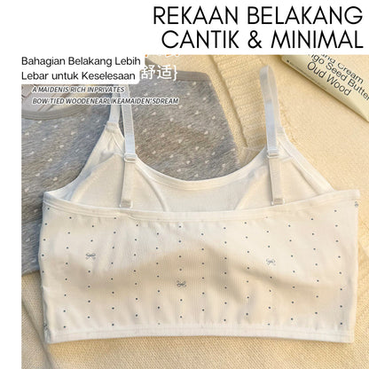 Training Bra Remaja Perempuan Cotton Lembut Tanpa Dawai Breathable Adjustable Strap Teen Innerwear