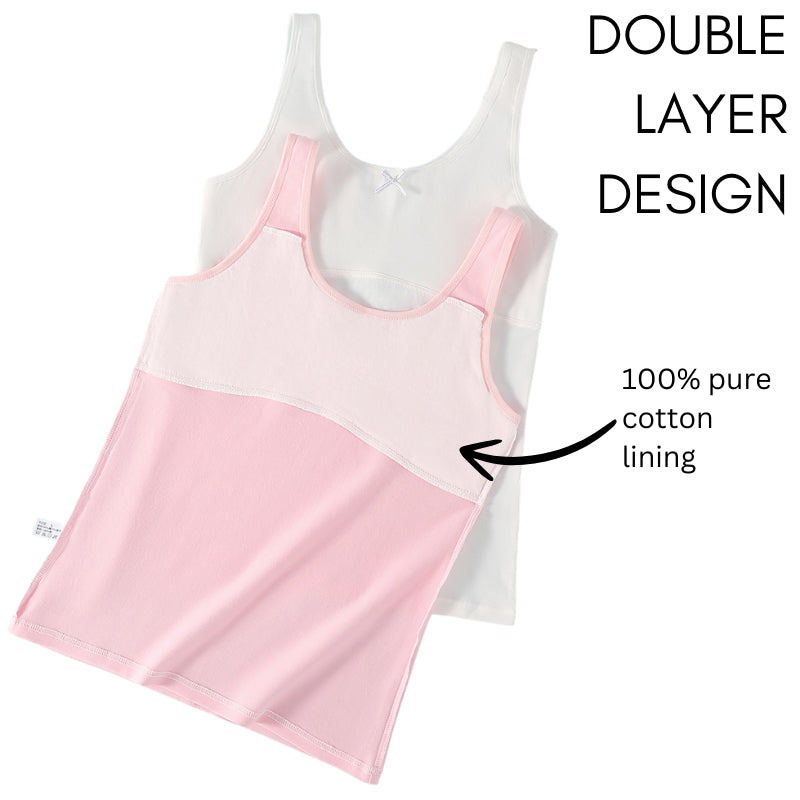 Girls Padded Cotton Singlet 7–18Y