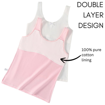 Singlet Cotton Budak Perempuan Pakaian Dalam Anti Bump Untuk Sekolah