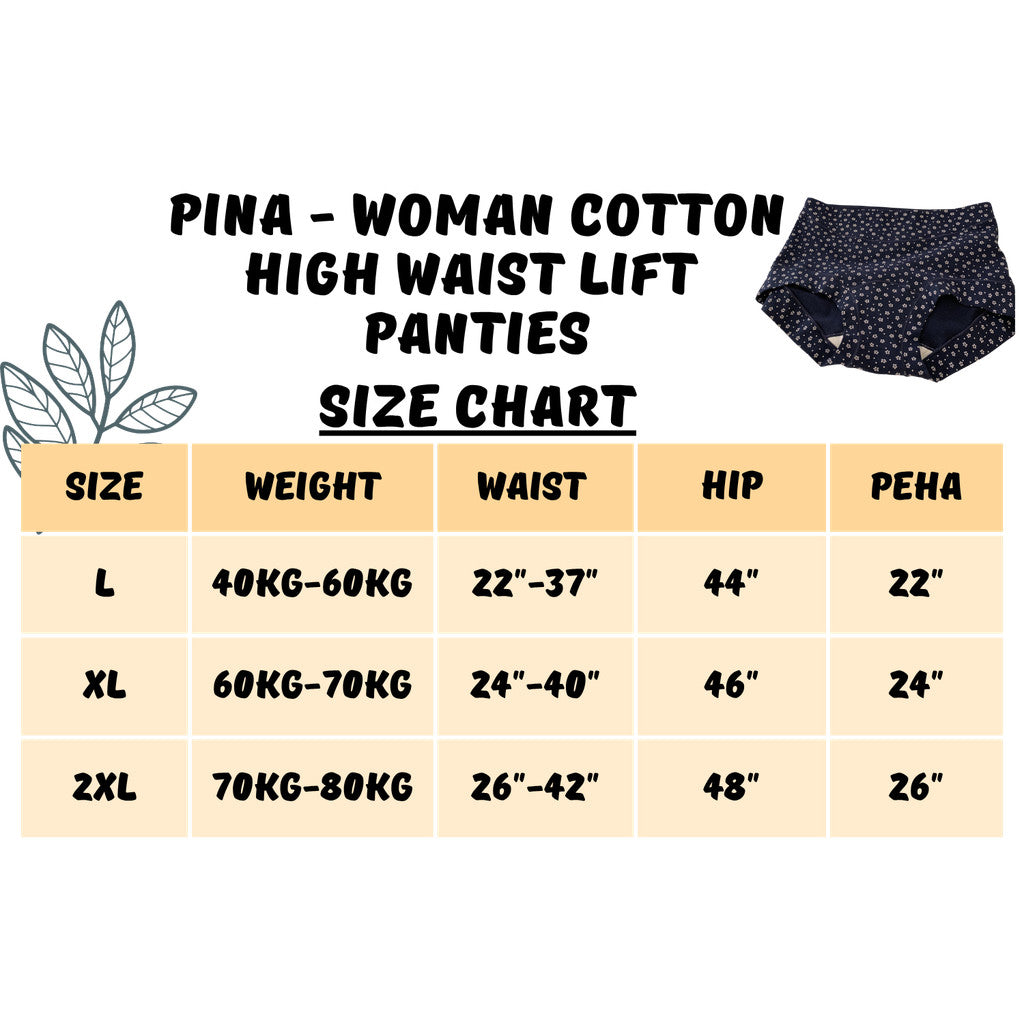 PINA Cotton High Lift Panties Wanita Seamless Lembut Anti Lecet High Waist Selesa Daily Wear Breathable
