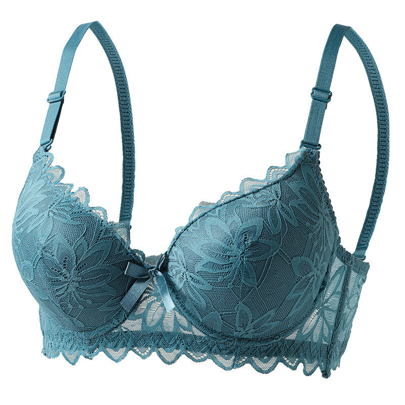 DALAMI LUXENA Wired Lace Bra | 3/4 Cup Thin Mold Cup Bra | Bra Berdawai Lace Full Coverage | Adjustable Strap Bra BC Cup