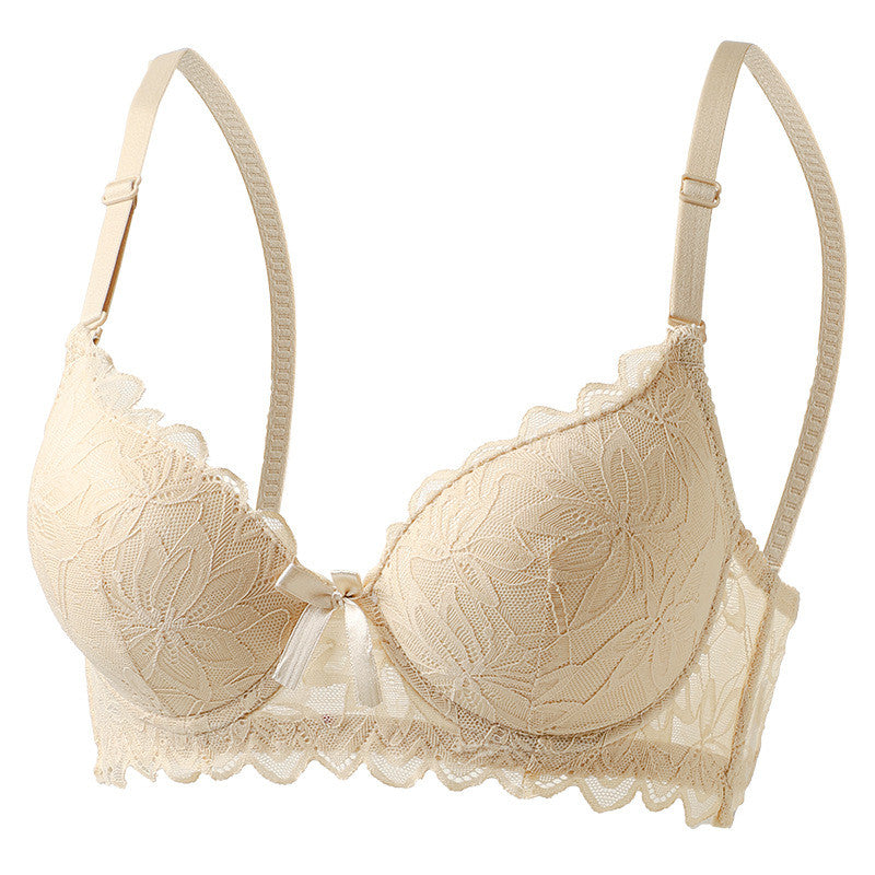 DALAMI LUXENA Wired Lace Bra | 3/4 Cup Thin Mold Cup Bra | Bra Berdawai Lace Full Coverage | Adjustable Strap Bra BC Cup