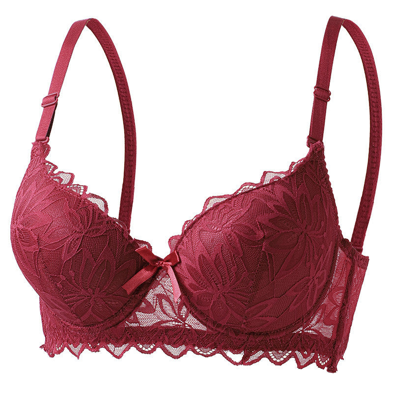 DALAMI LUXENA Wired Lace Bra | 3/4 Cup Thin Mold Cup Bra | Bra Berdawai Lace Full Coverage | Adjustable Strap Bra BC Cup